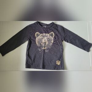 Mayoral dark blue long sleeve cotton tee with bear graphic size 3T